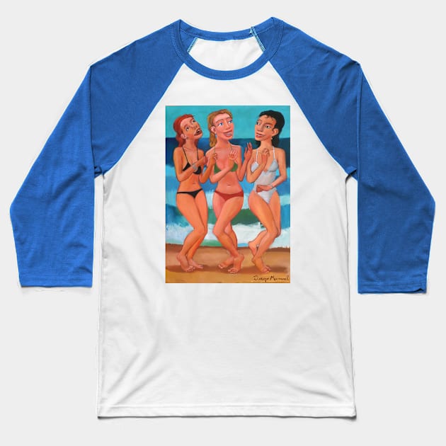 Dancing on the beach 11 Baseball T-Shirt by diegomanuel